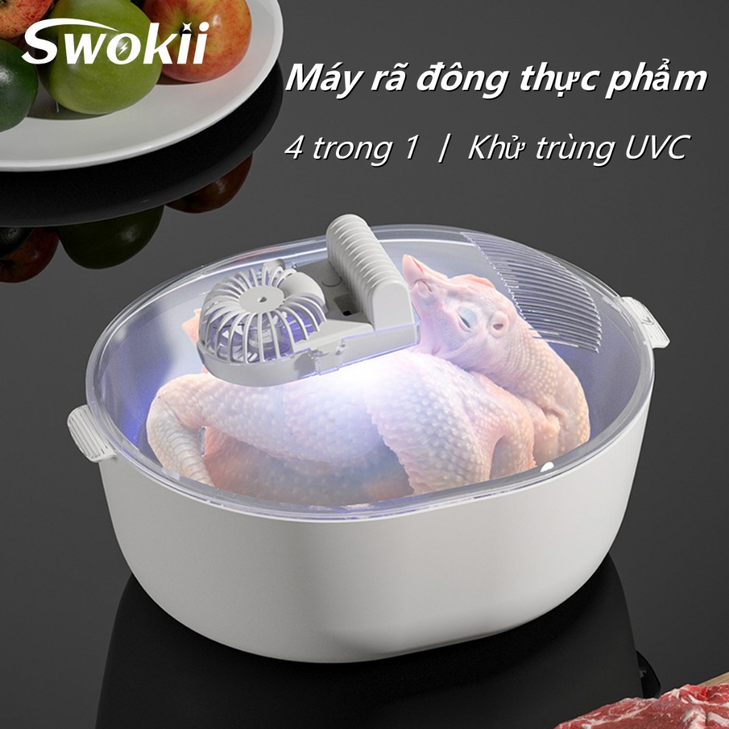 Swokii máy rã đông thực phẩm, Đồ dùng nhà bếp đa năng, Hai cấp độ có thể điều chỉnh, Được sử dụng để rã đông thực phẩm/làm sạch rau quả, v.v.