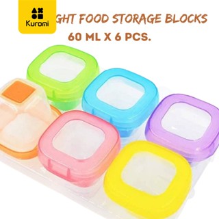 6pcs box Bộ hộp trữ thức ăn dặm Hộp Trữ Đông Và Trữ Mát Đồ Ăn YEUBEVN Đựng