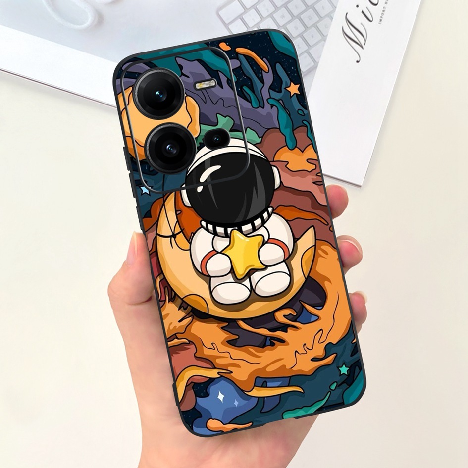 Ốp Điện Thoại Silicon Mềm Hình Phi Hành Gia Cho vivo v25 v25e v27e v2237 v2022 v2201 vivov25 v 25e v 27e