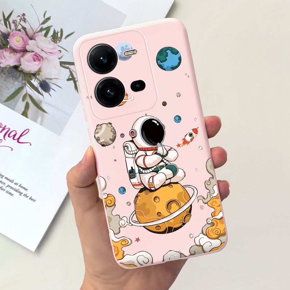 Ốp Điện Thoại Silicon Mềm Hình Phi Hành Gia Cho vivo v25 v25e v27e v2237 v2022 v2201 vivov25 v 25e v 27e