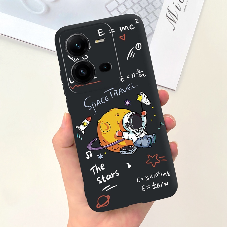Ốp Điện Thoại Silicon Mềm Hình Phi Hành Gia Cho vivo v25 v25e v27e v2237 v2022 v2201 vivov25 v 25e v 27e