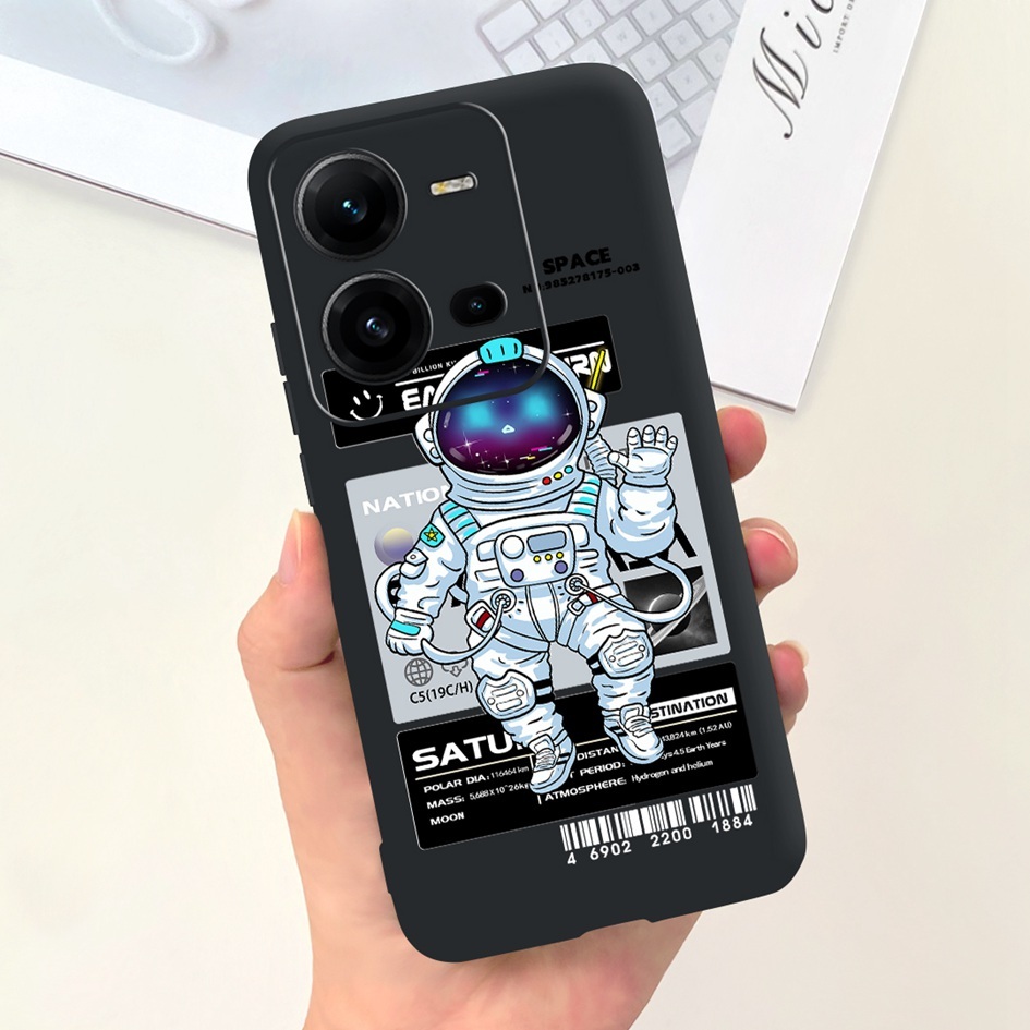 Ốp Điện Thoại Silicon Mềm Hình Phi Hành Gia Cho vivo v25 v25e v27e v2237 v2022 v2201 vivov25 v 25e v 27e