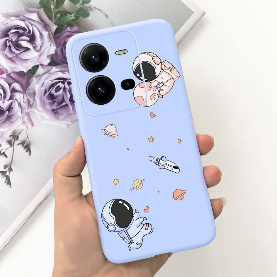 Ốp Điện Thoại Silicon Mềm Hình Phi Hành Gia Cho vivo v25 v25e v27e v2237 v2022 v2201 vivov25 v 25e v 27e