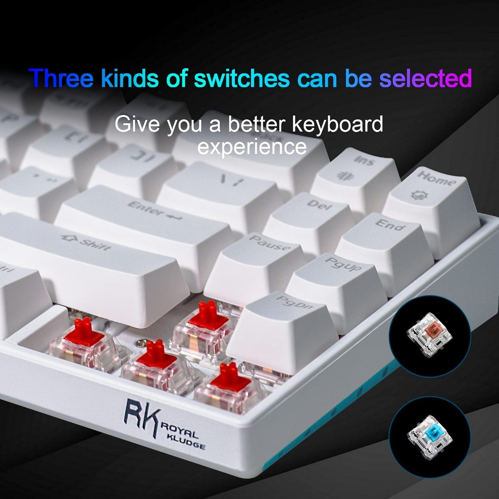 Đèn Led rk royal kludge rk71 Ánh Sáng Xanh Với Chế Độ Kép 71 Phím