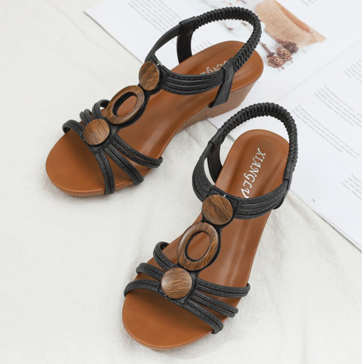 Xăng đan Đế Xuồng Mềm Dày Dặn Phong Cách roman Thời Trang Mùa Hè 2024 Cho Nữ