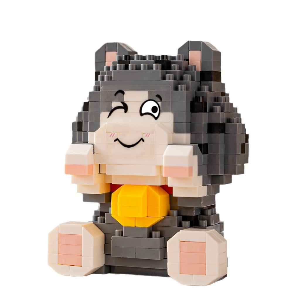 Phim hoạt hình dễ thương mèo con loạt kim cương hạt nhỏ giải trí trẻ em khối xếp hình đồ chơi