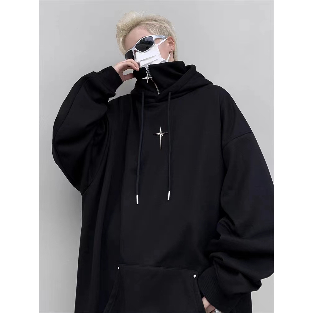 Áo Khoác Hoodie Dáng Rộng In Hình Thời Trang Cho Nam áo hoodie cổ cao Xu hướng giản dị màu lỏng lẻo và thoải mái