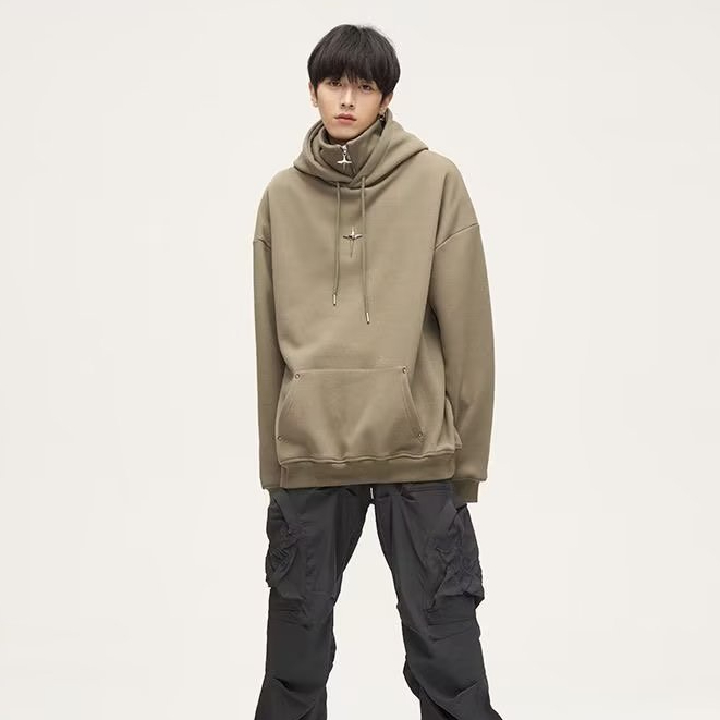 Áo Khoác Hoodie Dáng Rộng In Hình Thời Trang Cho Nam áo hoodie cổ cao Xu hướng giản dị màu lỏng lẻo và thoải mái