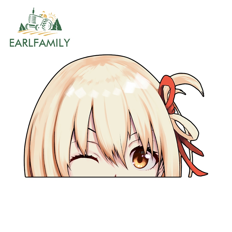 Earlfamily 13cm x 8.4cm Dán Xe Ô Tô Inoue Takina Lycoris giật Peeker Caravan Chống Thấm Nước Decal Ván Lướt Sóng Anime RV JDM Miếng Dán
