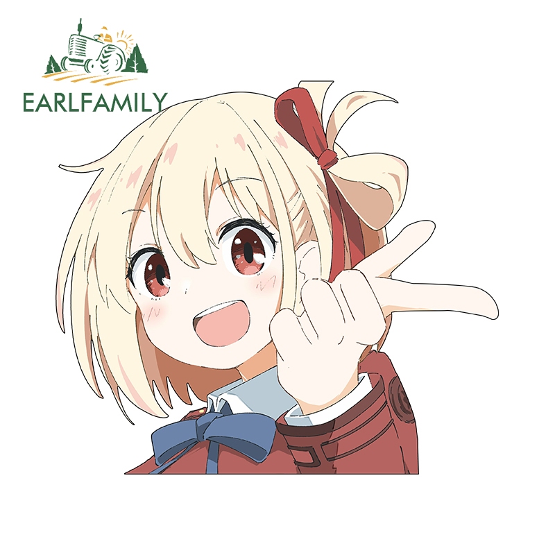 Earlfamily 13cm x 8.4cm Dán Xe Ô Tô Inoue Takina Lycoris giật Peeker Caravan Chống Thấm Nước Decal Ván Lướt Sóng Anime RV JDM Miếng Dán