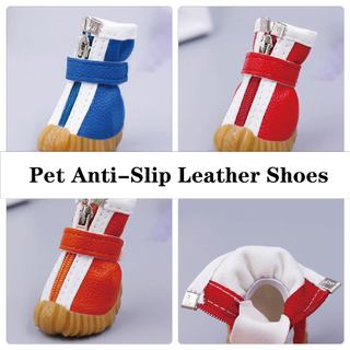 Giày cho thú cưng, giày cho chó, giày da cho thú cưng, Teddy, Bichon Frize, chó nhỏ, giày cho chó, giày cho thú cưng mọi mùa, chống trượt, chống mài mòn, thoải mái và thoáng khí, đồ dùng cho thú cưng, bọc giày cho thú cưng
