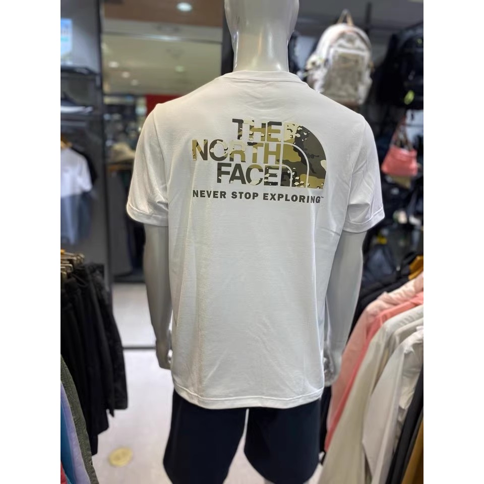 Áo Thun Thể Thao Tay Ngắn In Nhãn Lớn Kiểu Bắc Âu Họa Tiết Rằn Ri Cá Tính Cho Các Cặp Đôi