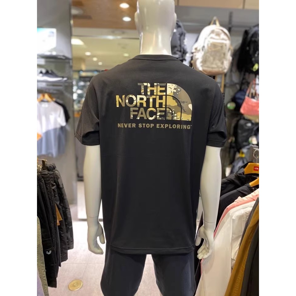 Áo Thun Thể Thao Tay Ngắn In Nhãn Lớn Kiểu Bắc Âu Họa Tiết Rằn Ri Cá Tính Cho Các Cặp Đôi