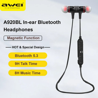 Awei bộ tai nghe bluetooth 5.3 a920bl đeo cổ chống nước có mic