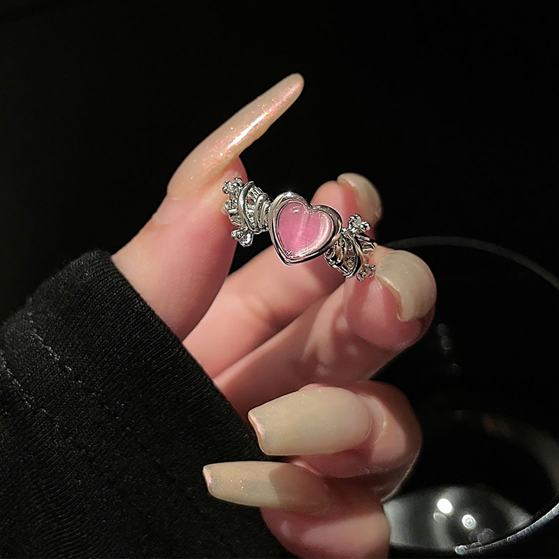 Nhẫn Đính Đá opal Màu Hồng Thời Trang Cho Nữ