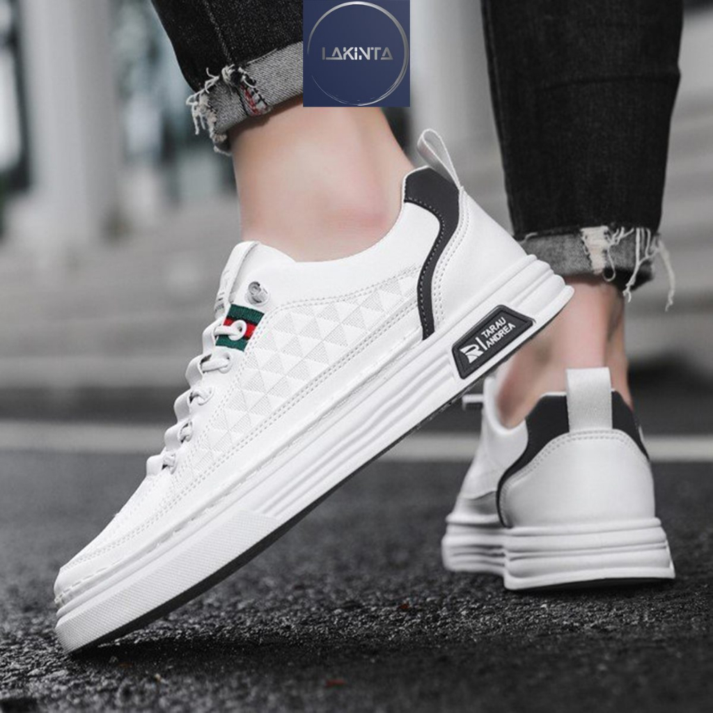 SHANMUSENLIN☘Giày sneaker thể thao nam Lakinta đế bằng phối màu phong cách Hàn Quốc