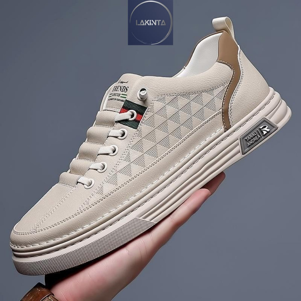 SHANMUSENLIN☘Giày sneaker thể thao nam Lakinta đế bằng phối màu phong cách Hàn QuốcGiày nam Thể thao Thư giãn Thời trang