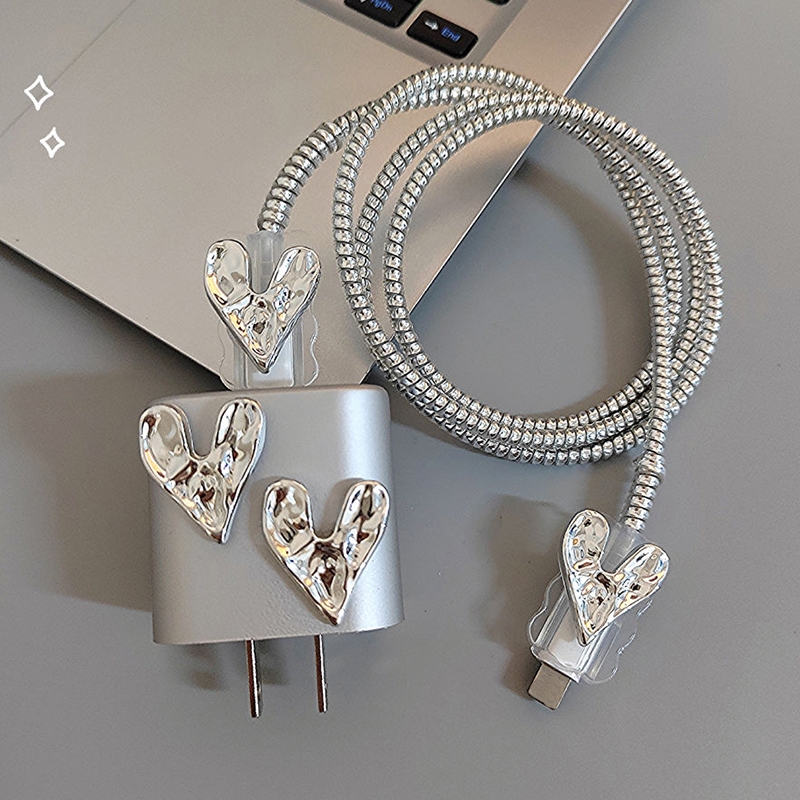 Dễ Thương Phụ Kiện Bảo Vệ Dây Cáp Sạc Hình Trái Tim 3d Cho ip 20w 12promax 13 14plus 14promax