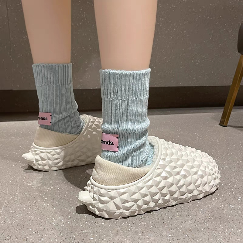 YAOLI  Dép cotton Đế Dày Chống Trượt Thời Trang Thu Đông Cho Nữ