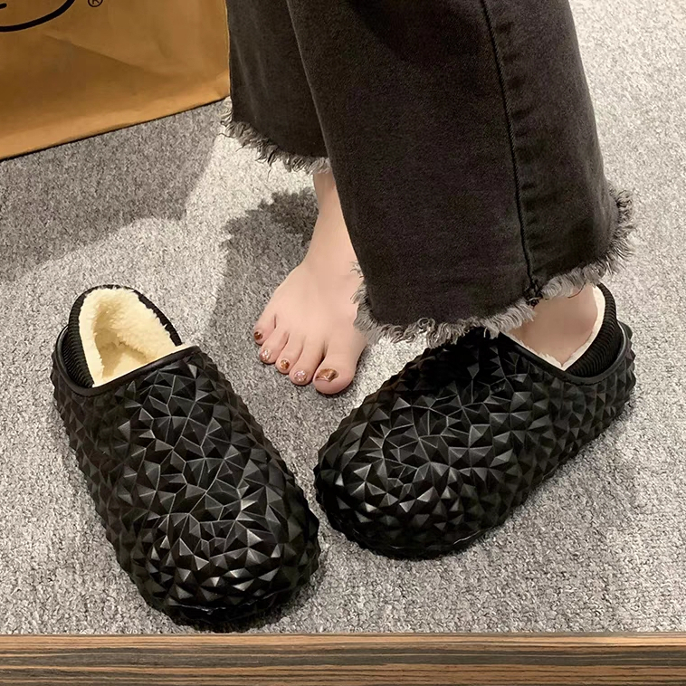 YAOLI  Dép cotton Đế Dày Chống Trượt Thời Trang Thu Đông Cho Nữ