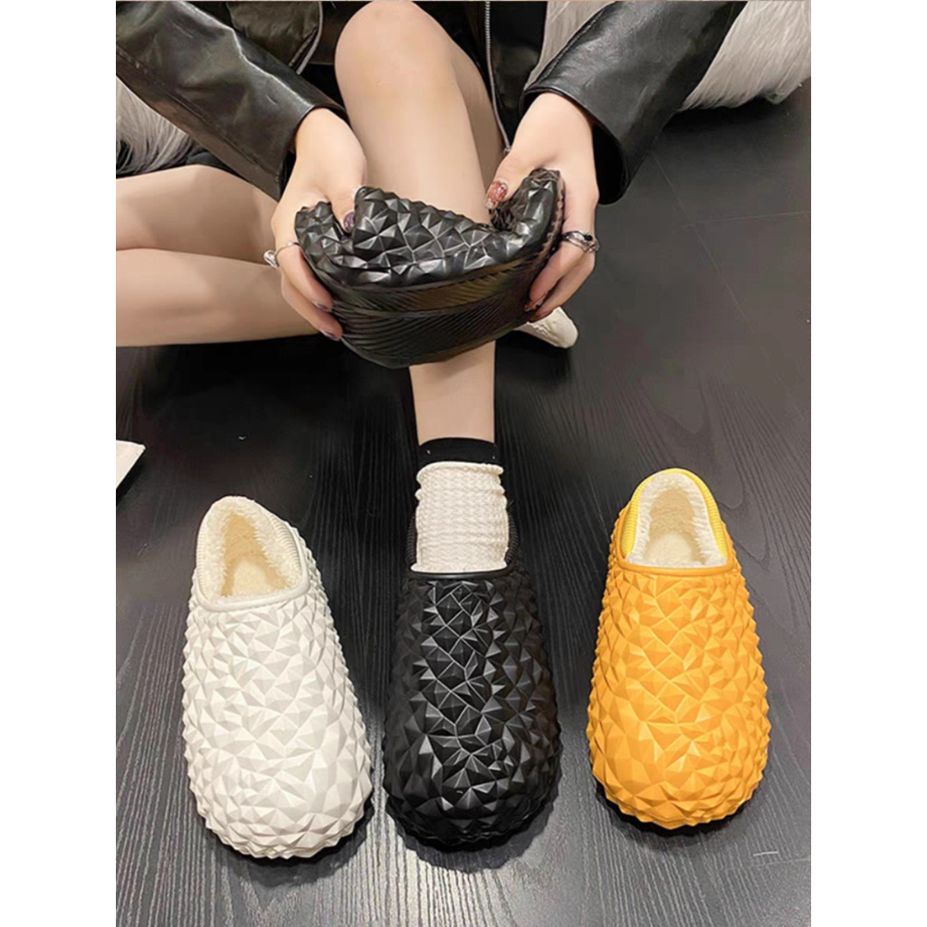 YAOLI  Dép cotton Đế Dày Chống Trượt Thời Trang Thu Đông Cho Nữ