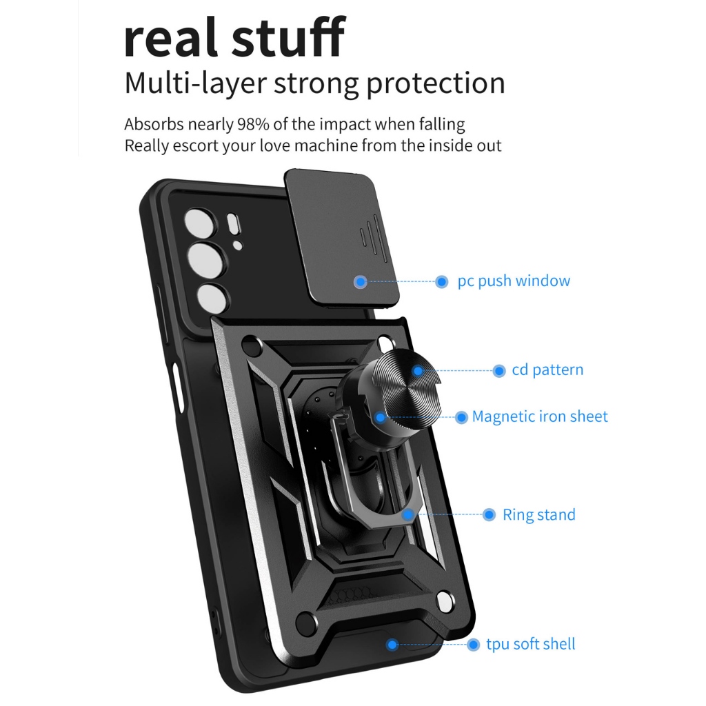 Trượt Ốp Điện Thoại Chống Sốc Có Vòng Đỡ Từ Tính Bảo Vệ Ống Kính Máy Ảnh motorola moto edge 30 pro 20 fusion neo lite 2023 e40 e30 e20 e13 4g