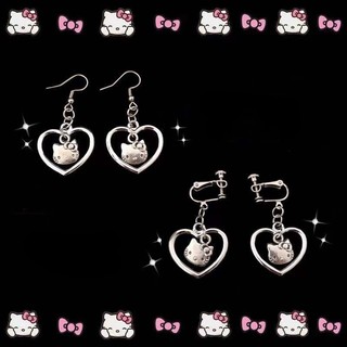 Fashion New Personality Harajuku Earrings Music Festival Peach Heart Love Cross Christ Hollow Asymmetric Earrings Earrings