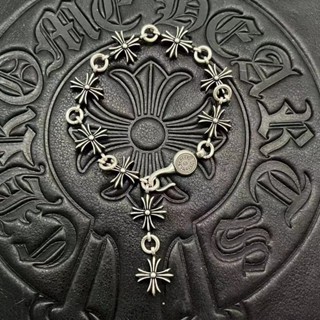 Chrome Hearts Vòng Tay Bạc 925 Hình Trái Tim / Thánh Giá Phong Cách hip hop