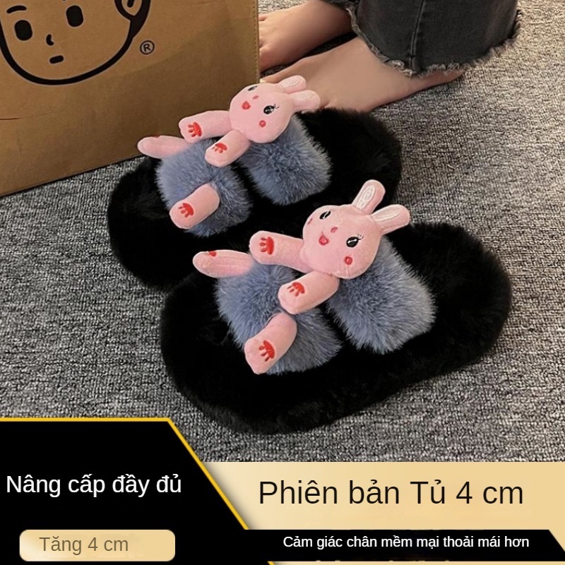 Dép Bông Hình Ếch Hoạt Đi Trong Nhà Đế Dày Thời Trang Thu Đông 2023 Cho Nữ