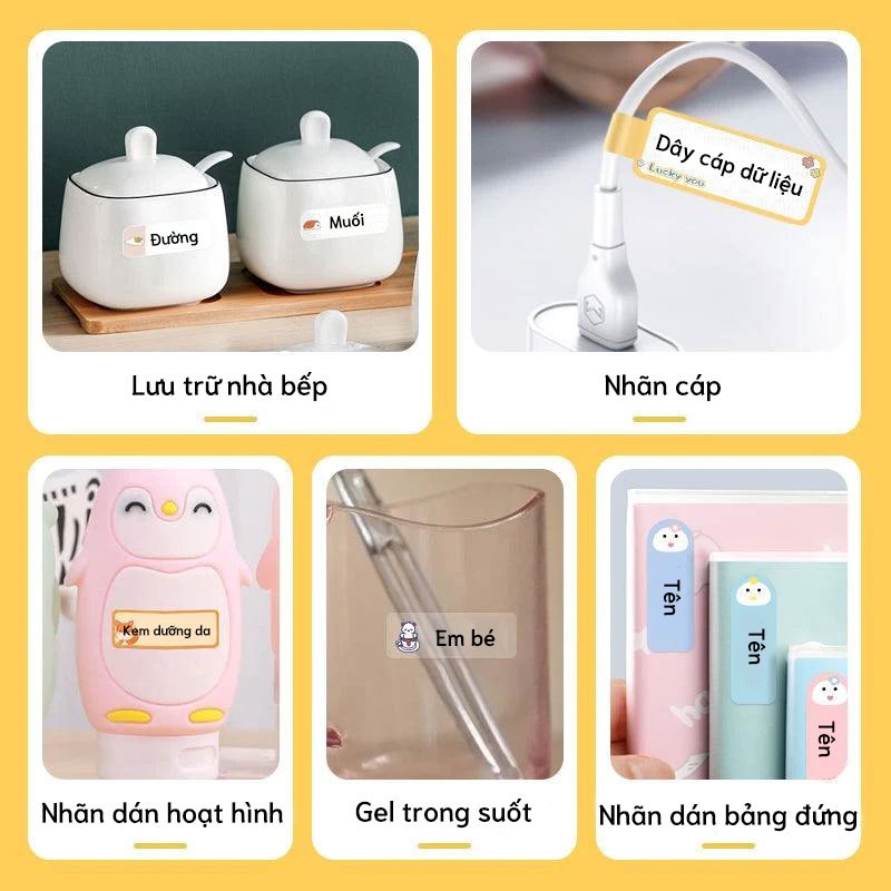 NIIMBOT D101 Giấy nhãn in màu cho ngày lễ Giáng Sinh, nhãn dán tên cho học sinh mẫu giáo, nhãn dán dễ thương cho ghi chú gia đình chống nước.