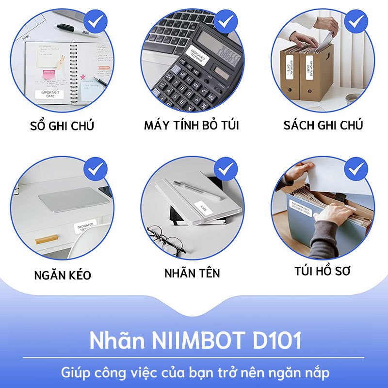 NIIMBOT D101Giấy nhãn in màu cho ngày lễ Giáng Sinh, nhãn dán tên cho học sinh mẫu giáo, nhãn dán dễ thương cho ghi chú gia đình chống nước
