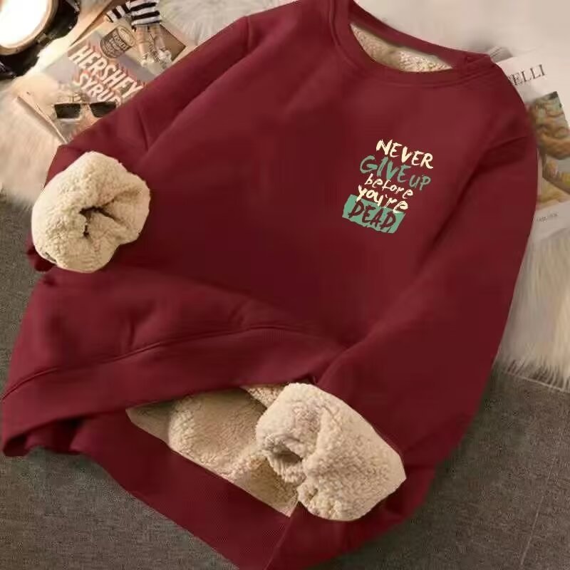 Sinransinya Áo sweater Lông Cừu Tay Dài Cổ Tròn Dày Dặn In Họa Tiết Đường Phố Mỹ Cổ Điển Cao Cấp Dành Cho Nam