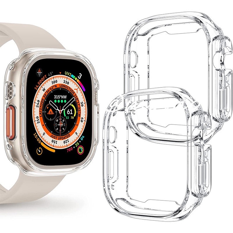 Vỏ mềm trong suốt siêu mỏng cho Apple Watch Series 9 Ultra 8 7 SE 6 5