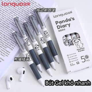 Languo Bút Bi Ngòi 0.5mm Màu Đen Nhanh Khô Phong Cách Trung Tính
