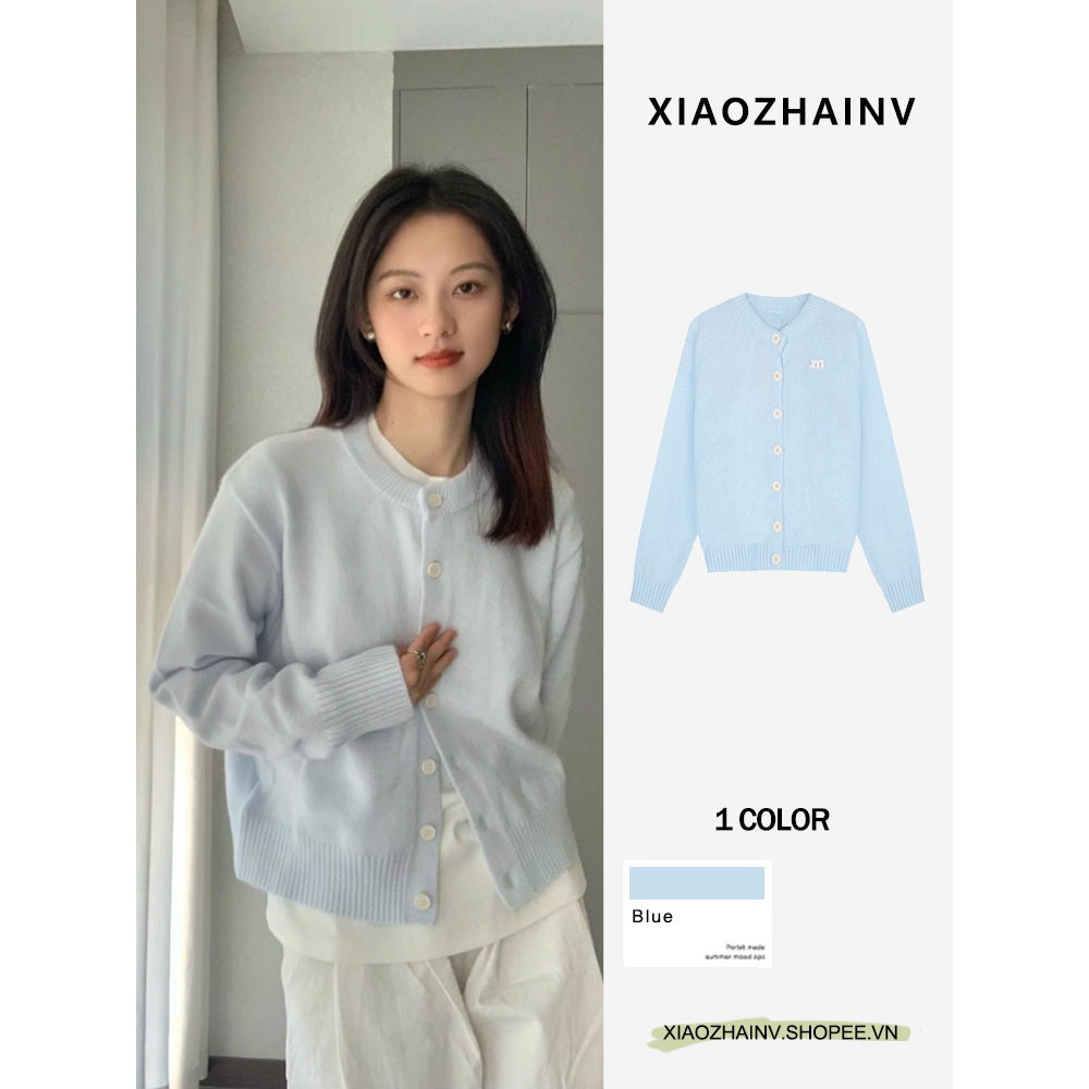 Xiaozhainv Áo Len Tay Dài Form Rộng Kiểu Dáng Đơn Giản Theo Phong Cách Hàn Quốc Cho Nữ