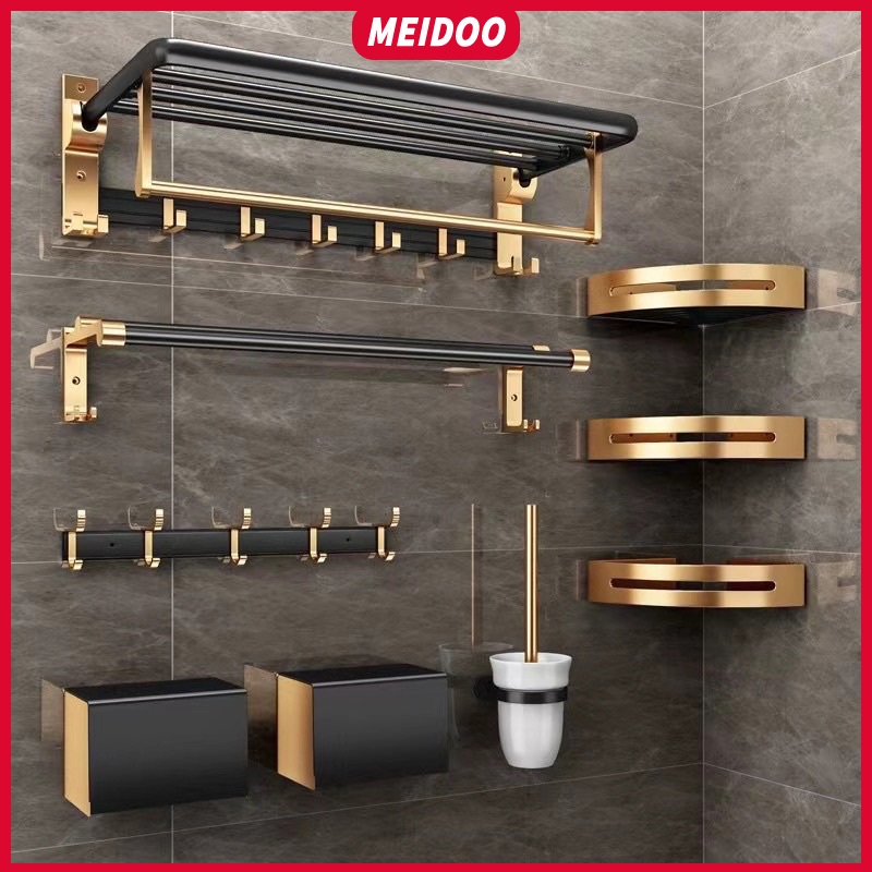 Kệ để đồ dùng MEIDOO phòng tắm gắn tường không cần khoan thiết kế sang trọng với nhiều loại tùy chọn
