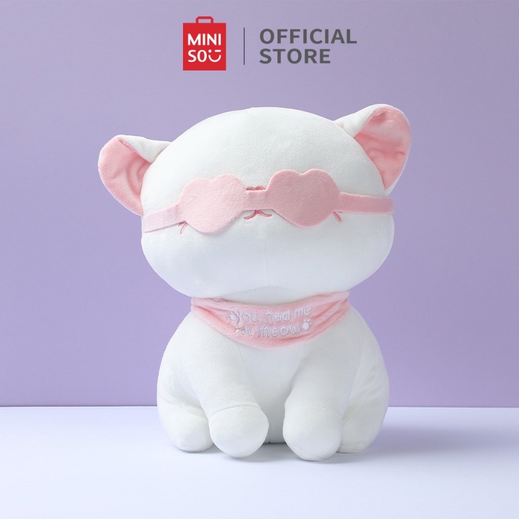 Đồ Chơi Nhồi Bông Hình Mèo Đeo Mặt Nạ Mắt 26cm Dễ Thương