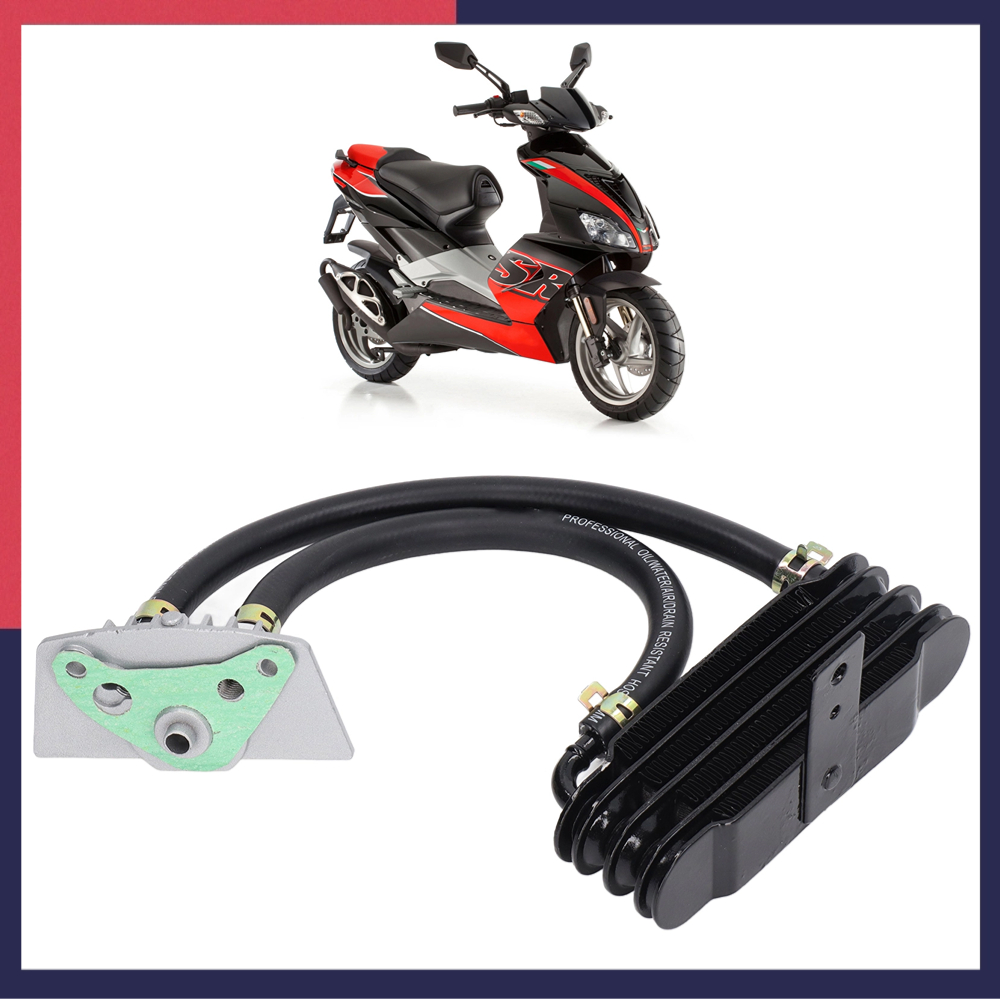 Motorlife Bộ làm mát dầu xe máy hộp số động cơ bằng kim loại Làm nhanh chóng cho 50‑150cc Curved Beam