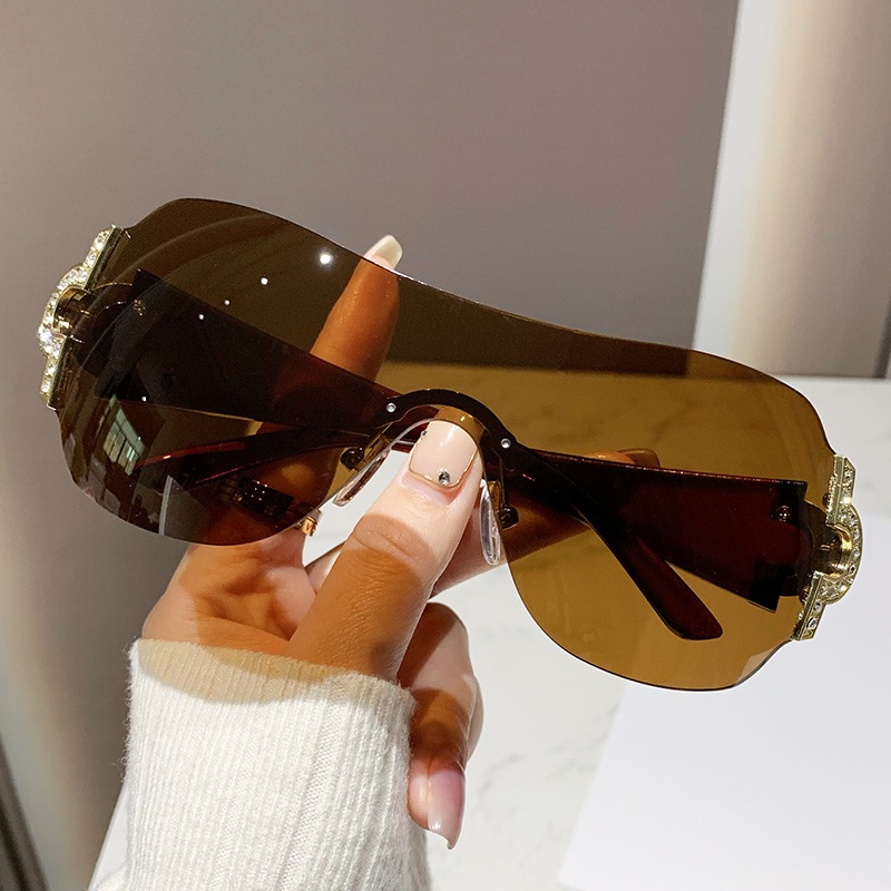 Kính Mát Hình Trái Tim Không Gọng y2k Thời Trang 2000 's uv400 y2k