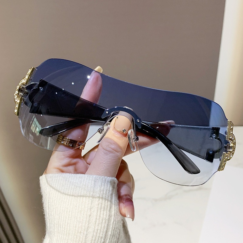 Kính Mát Hình Trái Tim Không Gọng y2k Thời Trang 2000 's uv400 y2k