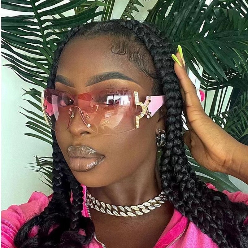 Kính Mát Hình Trái Tim Không Gọng y2k Thời Trang 2000 's uv400 y2k