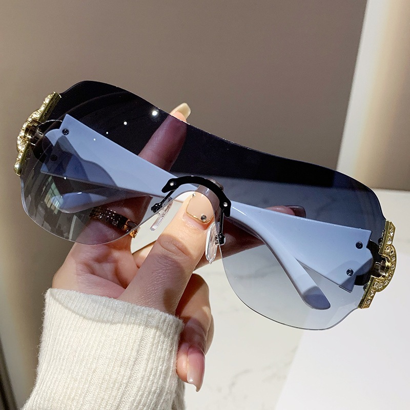 Kính Mát Hình Trái Tim Không Gọng y2k Thời Trang 2000 's uv400 y2k