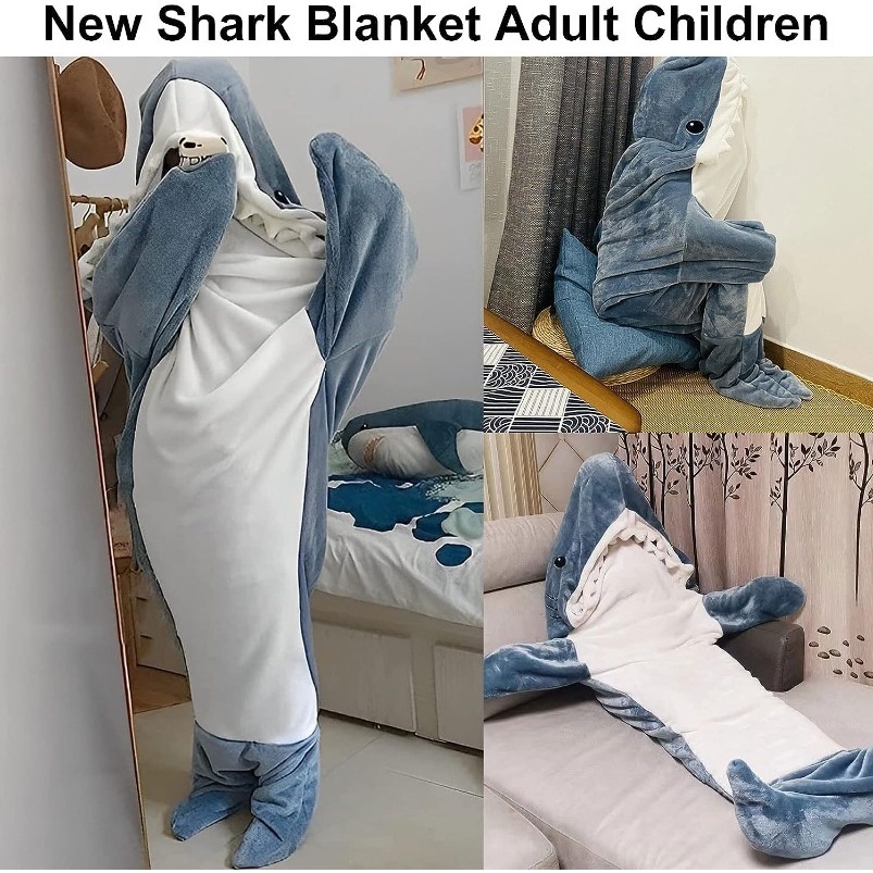 Bộ Đồ Ngủ Một Mảnh Có Mũ Trùm Đầu Mềm Mại Andian Shark