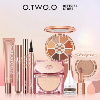 O.two.o Bộ Trang Điểm 9 Món Gồm Kem Lót + mascara + Bút Kẻ Mắt + Phấn Phủ 01 Màu Trắng + Nâu 01 # 01 # 01 # + Kem Kẻ Lông Mày + Kem air cushion 01 # + l