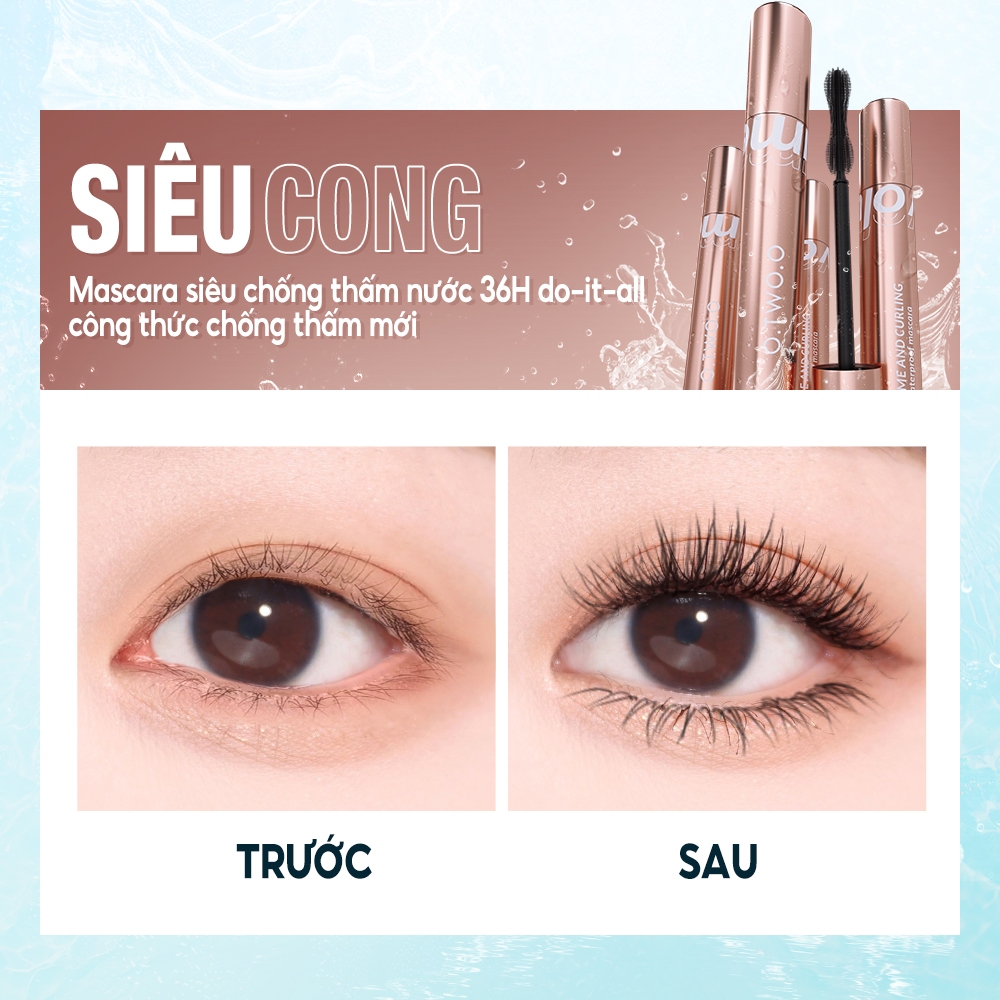 O.two.o Bộ Trang Điểm 9 Món Gồm Kem Lót + mascara + Bút Kẻ Mắt + Phấn Phủ 01 Màu Trắng + Nâu 01 # 01 # 01 # + Kem Kẻ Lông Mày + Kem air cushion 01 # + l