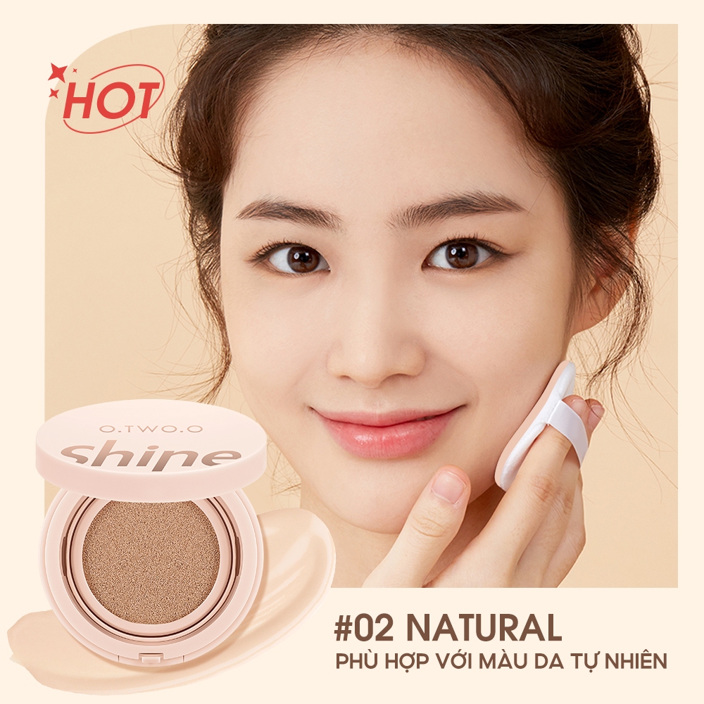 O.two.o Bộ Trang Điểm 9 Món Gồm Kem Lót + mascara + Bút Kẻ Mắt + Phấn Phủ 01 Màu Trắng + Nâu 01 # 01 # 01 # + Kem Kẻ Lông Mày + Kem air cushion 01 # + l