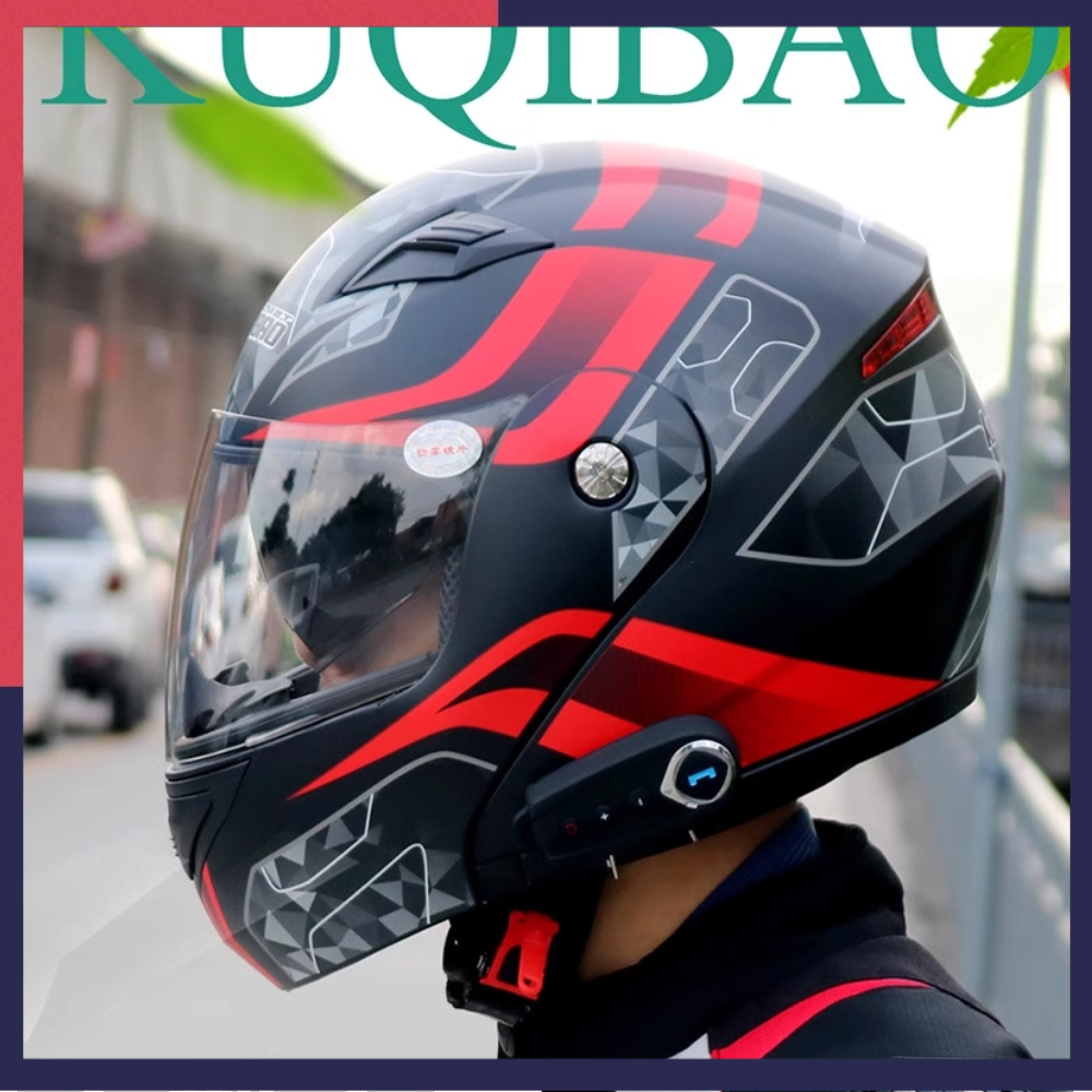 Motorlife Mũ Bảo Hiểm Xe Máy Bluetooth Lật Lên Chống Sương Mù Kép Tấm Che Tay Đài FM Tích Hợp Pin 1200MAh