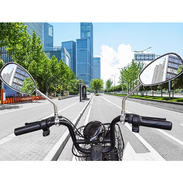 Motorlife 2 Chiếc Xe Máy Chiếu Hậu Mạ Điện Chống Rỉ Sét Bề Mặt Trong Suốt Tay Cầm Phía Sau Gương Cho