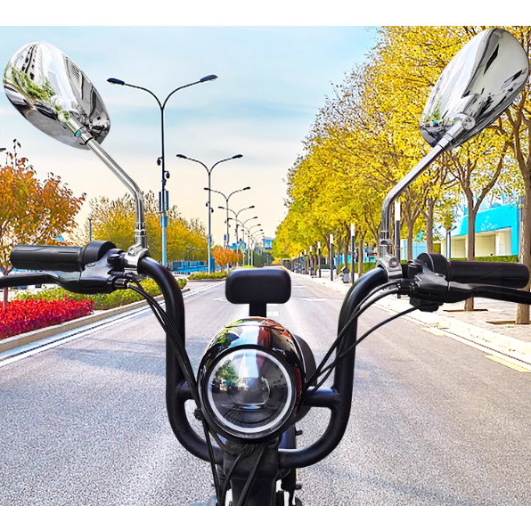Motorlife 2 Chiếc Xe Máy Chiếu Hậu Mạ Điện Chống Rỉ Sét Bề Mặt Trong Suốt Tay Cầm Phía Sau Gương Cho