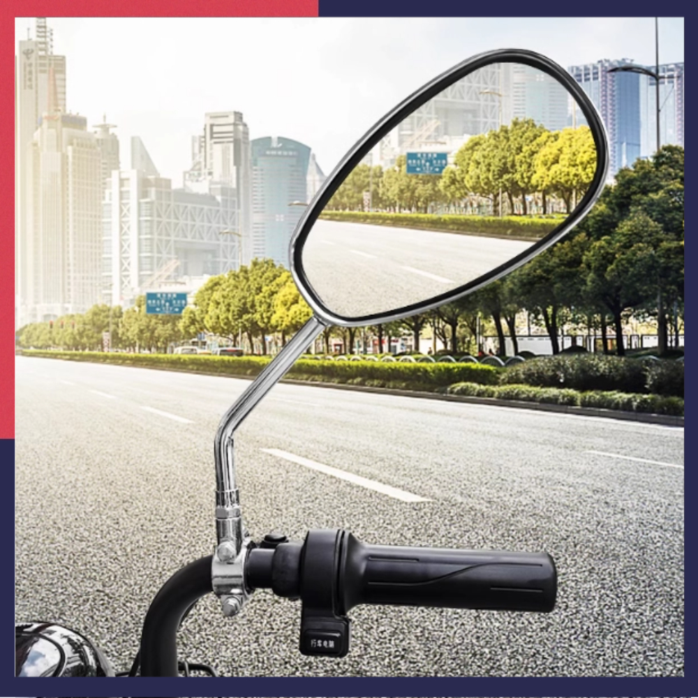 Motorlife 2 Chiếc Xe Máy Chiếu Hậu Mạ Điện Chống Rỉ Sét Bề Mặt Trong Suốt Tay Cầm Phía Sau Gương Cho